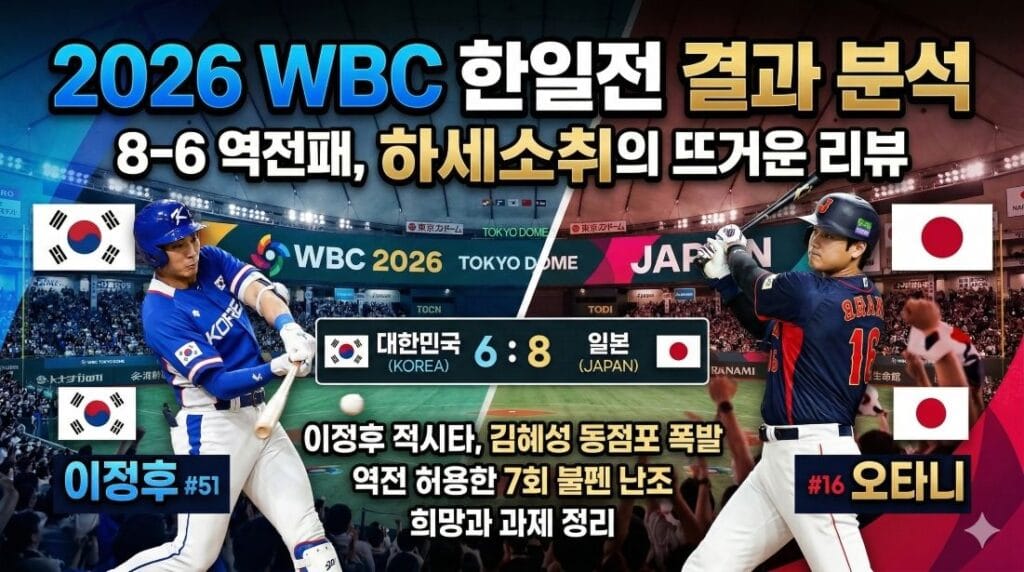 2026 WBC 한일전 결과 분석