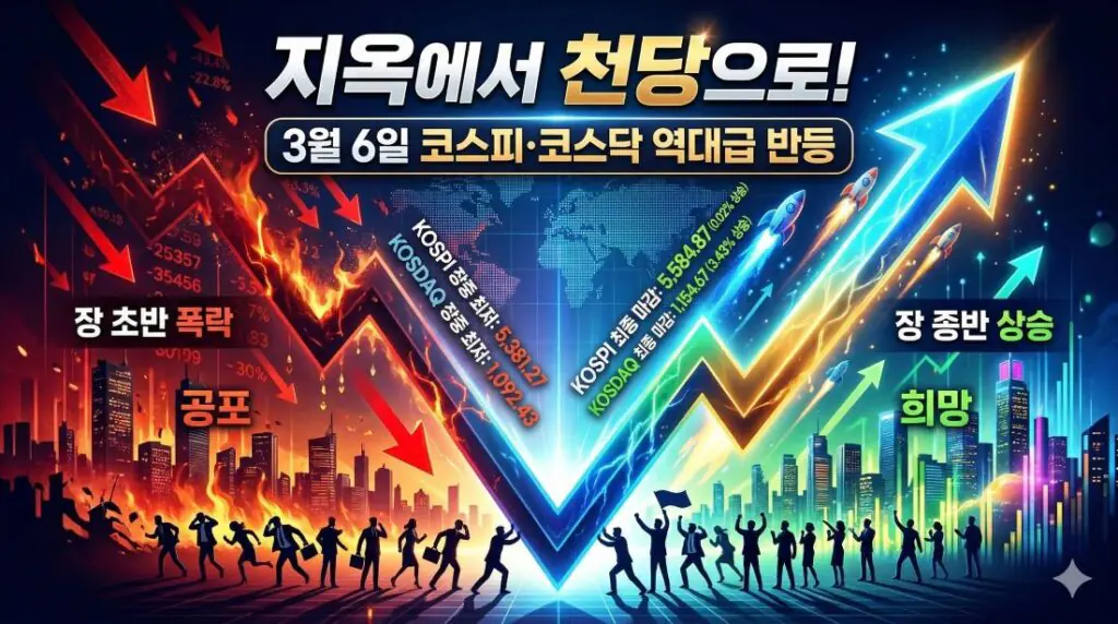 2026년 3월 6일 증시 분석 및 코스피 반등 이유
