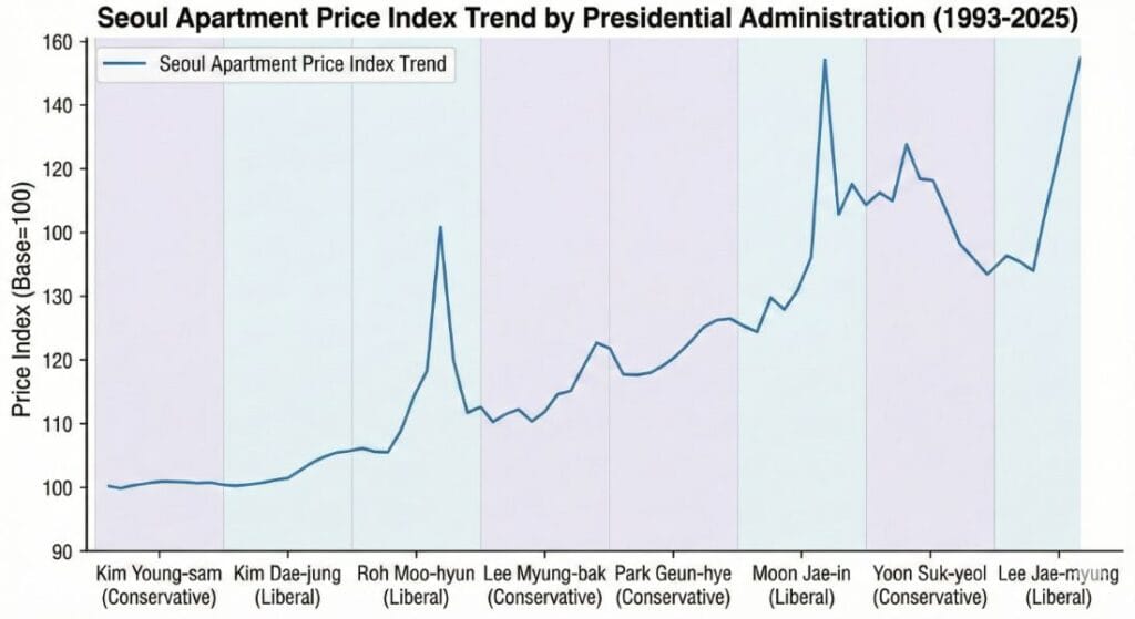 정권 별 서울 아파트 값 동향
