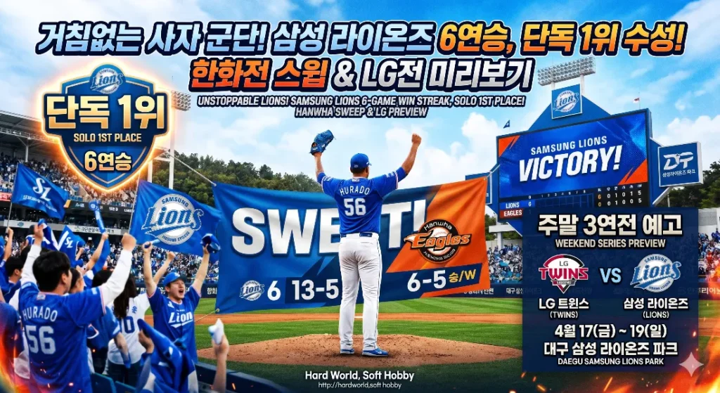 삼성 라이온즈 한화전 스윕