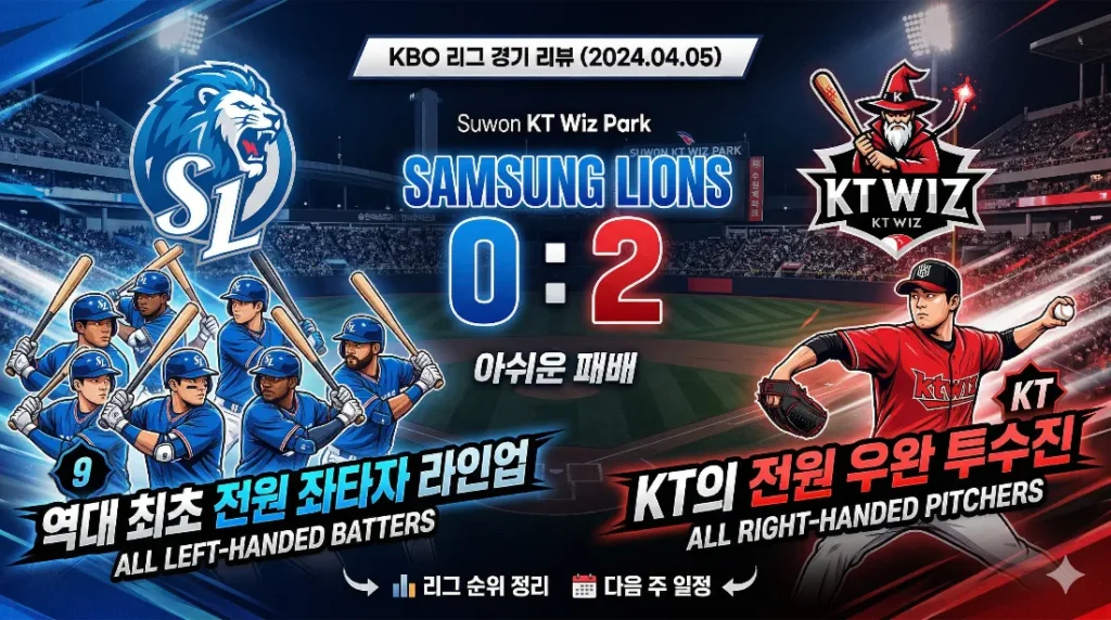 삼성 라이온즈 전원 좌타자 라인업