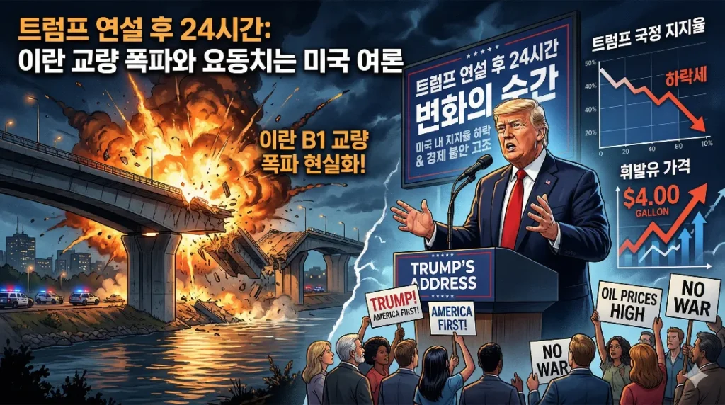 트럼프 이란 교량 폭파와 연설 이후 변화